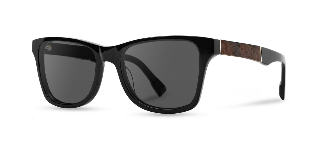 Black*Ebony*Grey + Black*Ebony*Grey Polarized | Shwood Canby XL Acetate Sunglasses Black