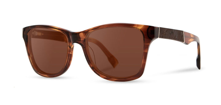 Bourbon*Elm Burl*Brown + Bourbon*Elm Burl*Brown Polarized | Shwood Canby XL Acetate Sunglasses Bourbon