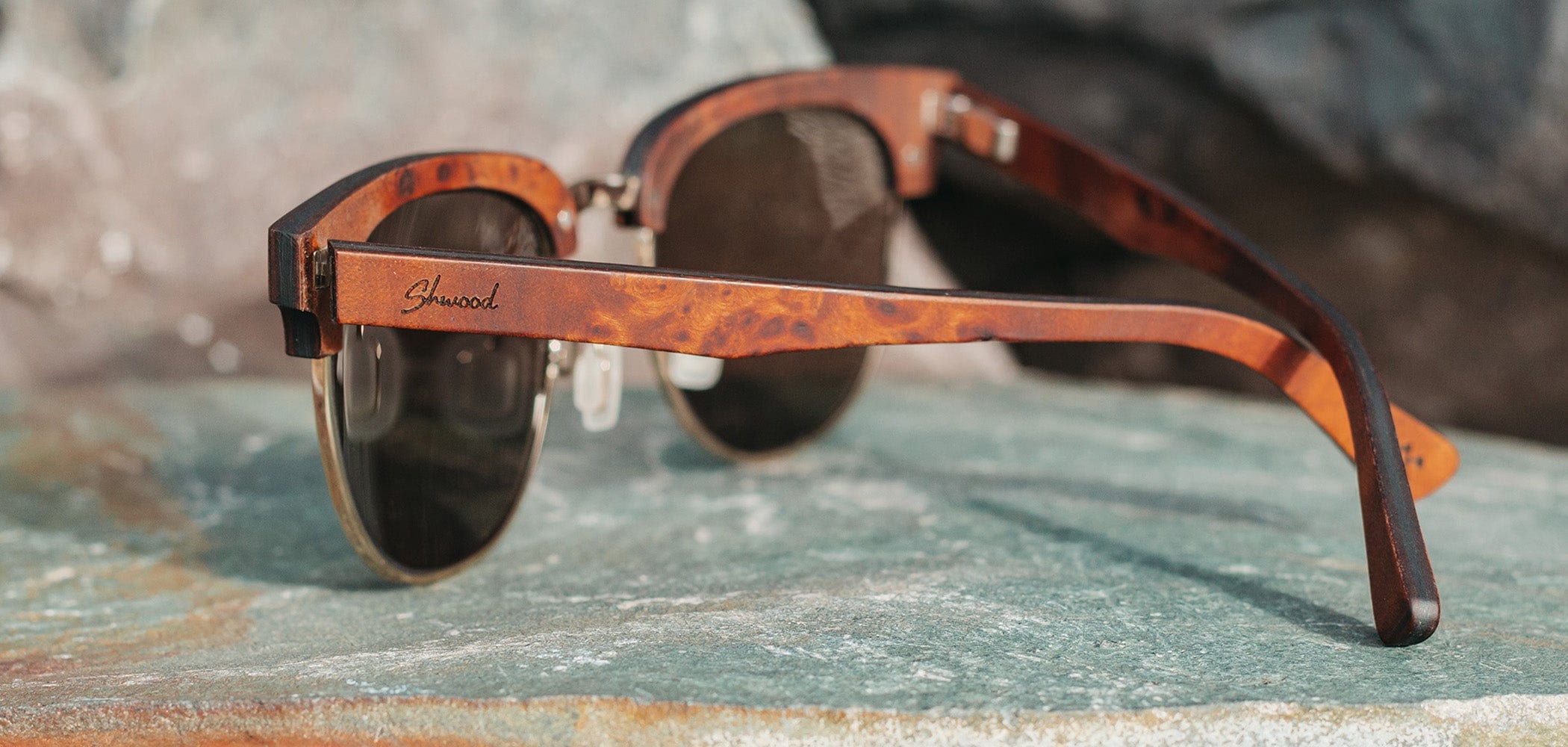 Redwood Burl*G15 + Redwood Burl*G15 Polarized | Shwood Eugene Wood Sunglasses Redwood Burl