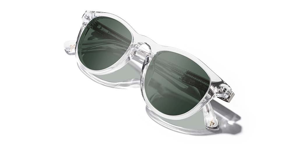 Crystal*Elm Burl*Green + Crystal*Elm Burl*Green Polarized | Shwood Francis Acetate Sunglasses Crystal