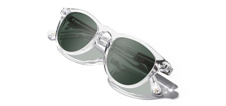 Crystal*Elm Burl*Green + Crystal*Elm Burl*Green Polarized | Shwood Francis Acetate Sunglasses Crystal