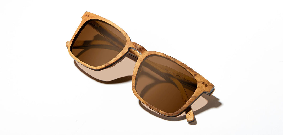 Ash Burl*Brown + Ash Burl*Brown Polarized | Shwood Hamilton Wood Sunglasses Ash Burl