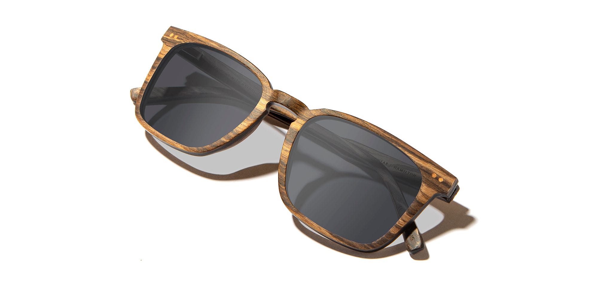 Striped Ebony*Grey + Striped Ebony*Grey Polarized | Shwood Hamilton Wood Sunglasses Striped Ebony