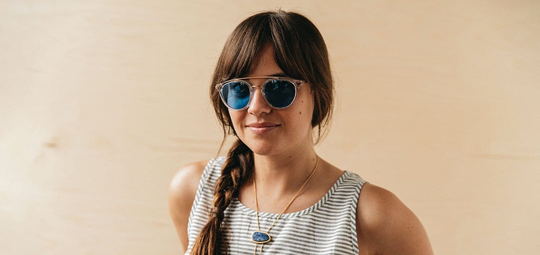 Crystal*Ebony*Blue + Crystal*Ebony*Blue Polarized | Shwood Kinsrow Acetate Sunglasses Crystal