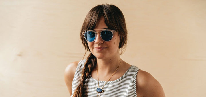 Crystal*Ebony*Blue + Crystal*Ebony*Blue Polarized | Shwood Kinsrow Acetate Sunglasses Crystal