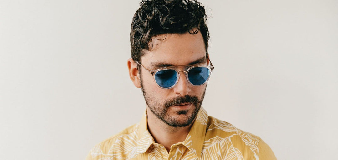 Crystal*Ebony*Blue + Crystal*Ebony*Blue Polarized | Shwood Kinsrow Acetate Sunglasses Crystal