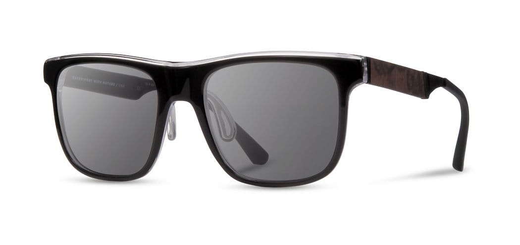 Black Crystal*Elm Burl*Lite Grey + Black Crystal*Elm Burl*Lite Plus Polarized Grey | Shwood Monroe ACTV Sunglasses Black Crystal