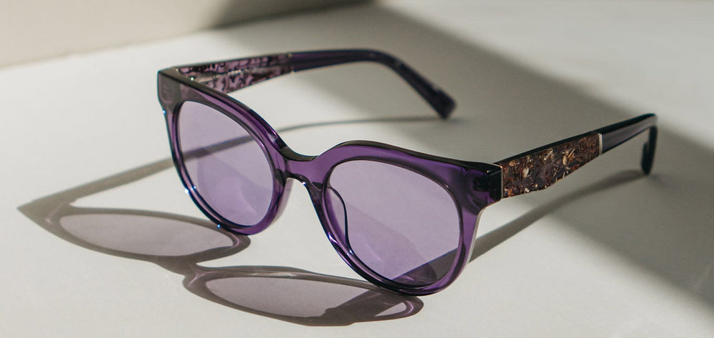 Violet*Rose Flower*Violet + Violet*Rose Flower*Violet Polarized | Shwood Lorane Acetate Sunglasses Violet