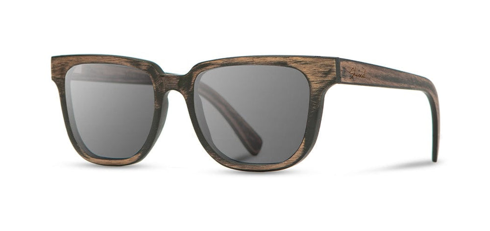 Distressed Dark Walnut*Grey + Distressed Dark Walnut*Grey Polarized | Shwood Prescott Wood Sunglasses Distressed Dark Walnut