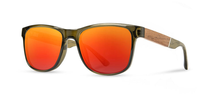 Moss*Walnut*HD Plus Polarized Solar Flash | CAMP Trail Moss Sunglasses