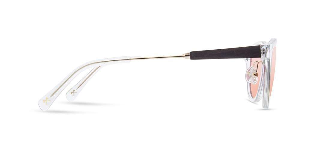 Crystal*Ebony*Rose Flash Polarized | Shwood Ainsworth Acetate Sunglasses Crystal