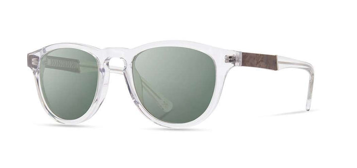 Crystal*Elm Burl*Green + Crystal*Elm Burl*Green Polarized | Shwood Francis Acetate Sunglasses Crystal
