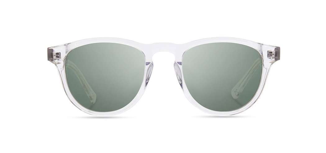 Crystal*Elm Burl*Green + Crystal*Elm Burl*Green Polarized | Shwood Francis Acetate Sunglasses Crystal