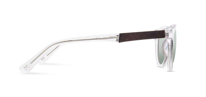 Crystal*Elm Burl*Green + Crystal*Elm Burl*Green Polarized | Shwood Francis Acetate Sunglasses Crystal