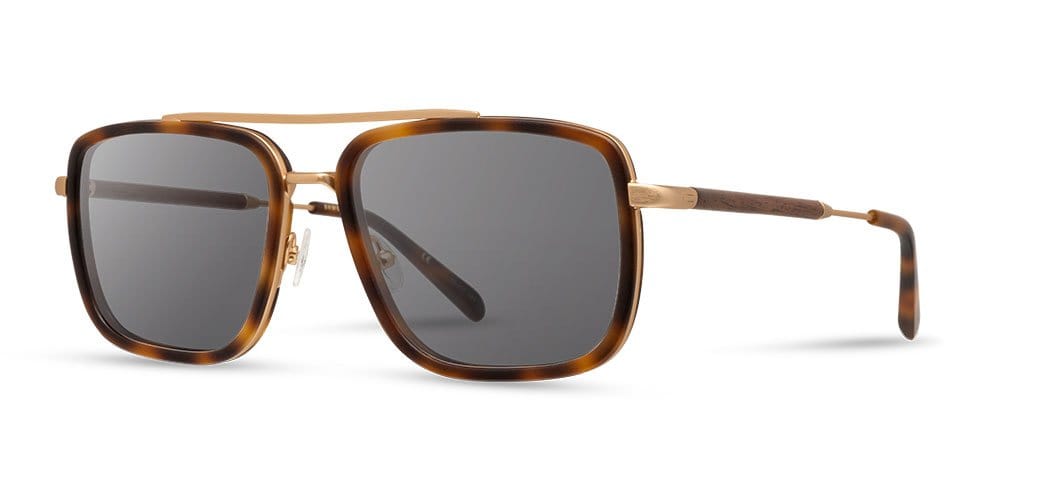 Matte Brindle*Walnut*Grey + Matte Brindle*Walnut*Grey Polarized | Shwood Grant Acetate Sunglasses Matte Brindle