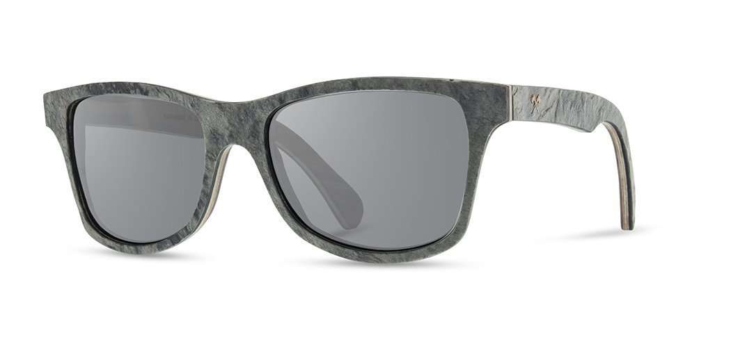 Shwood Canby Stone Sunglasses - White Slate / Grey Polarized