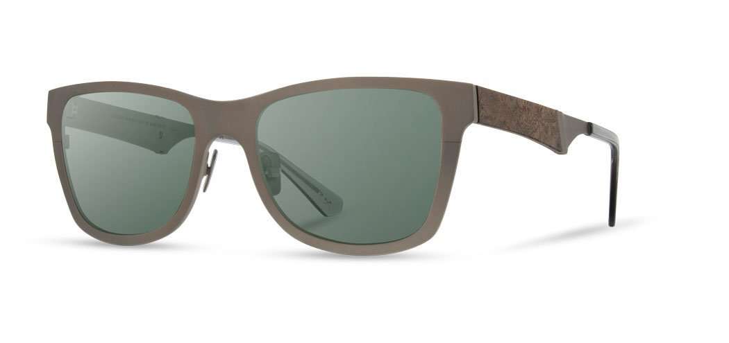 Gunmetal*Elm Burl*G15 + Gunmetal*Elm Burl*G15 Polarized | Shwood Canby Metal Sunglasses Gunmetal