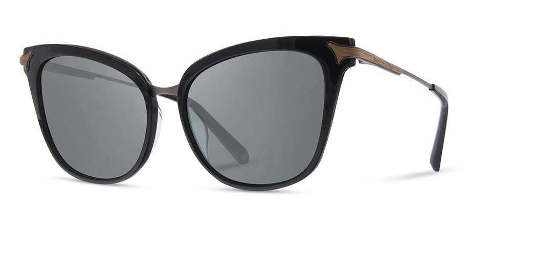 Black*Grey Polarized | Shwood Arlene Acetate Sunglasses Black