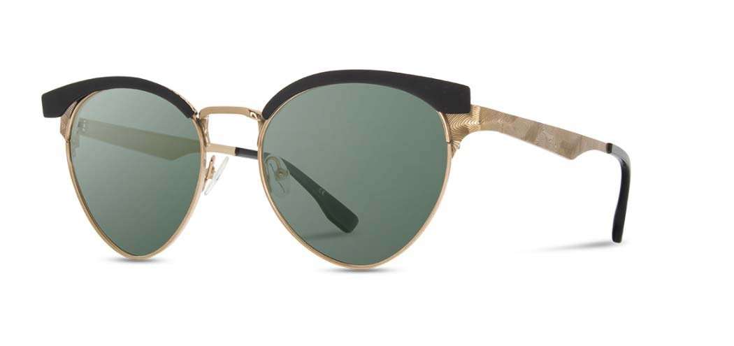 Obsidian and Gold*G15 Polarized | Shwood Malone Metal Sunglasses Obsidian