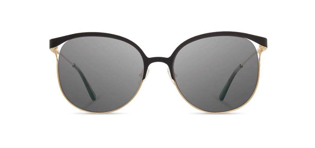 Obsidian and Gold*Grey Polarized | Shwood Odessa Metal Sunglasses Obsidian