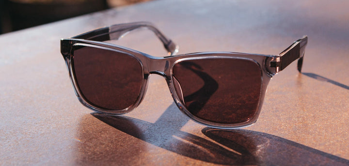 Smoke*Elm Burl*Grey + Smoke*Elm Burl*Grey Polarized | Shwood Canby XL Acetate Sunglasses Smoke