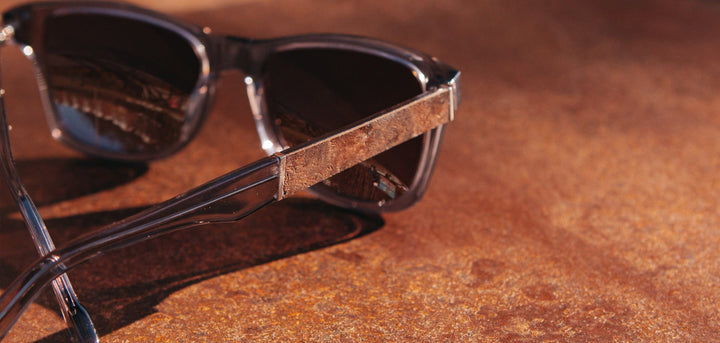 Smoke*Elm Burl*Grey + Smoke*Elm Burl*Grey Polarized | Shwood Canby XL Acetate Sunglasses Smoke